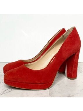 Vince Camuto Halria Red Suede Pump 6 1/2